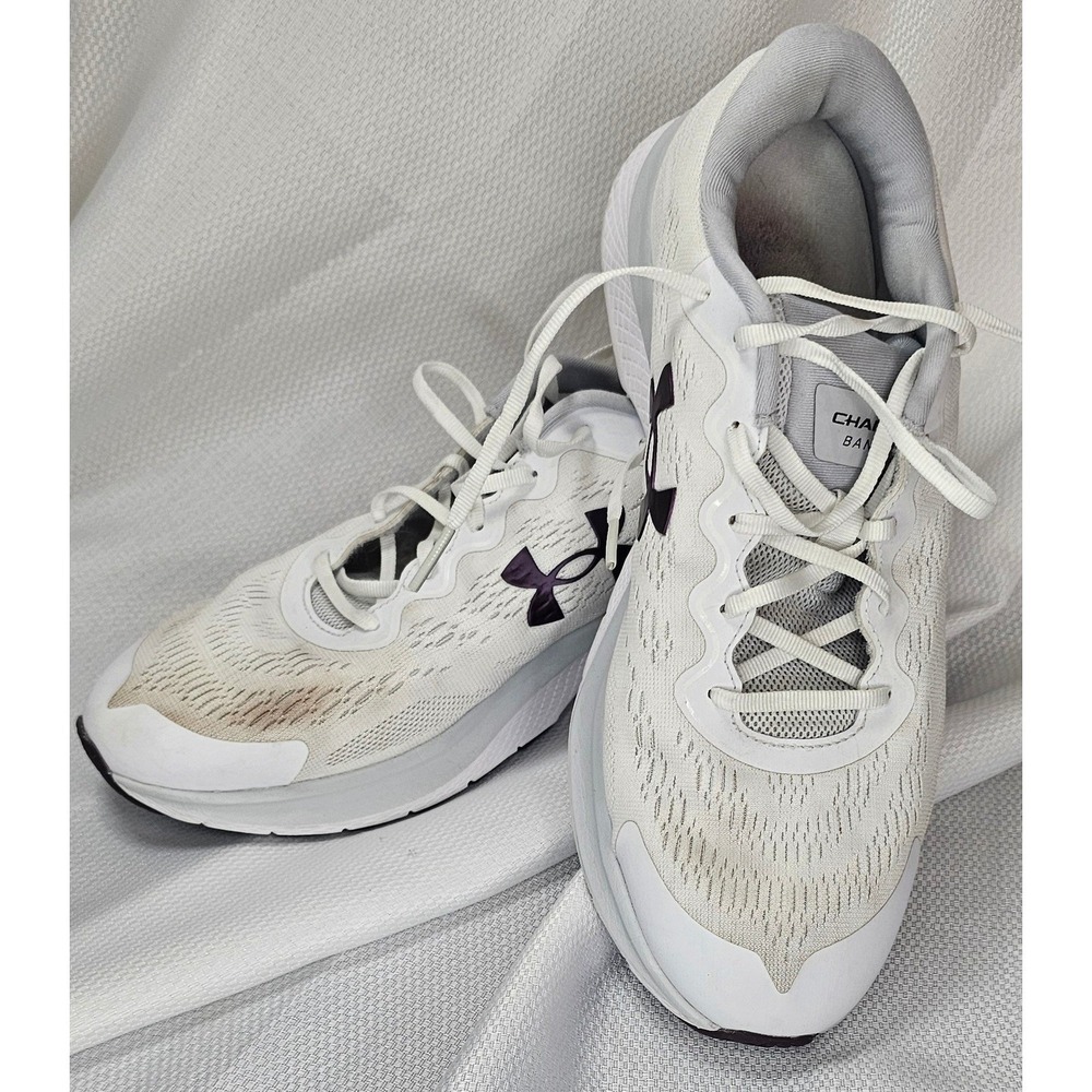 Under Armour Charged Bandit 6 Mens Running Shoes White Grey Purple